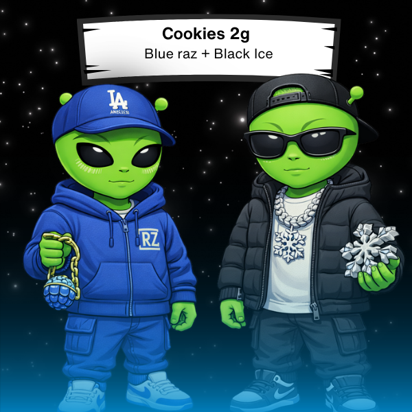 Blue raz + Black Ice