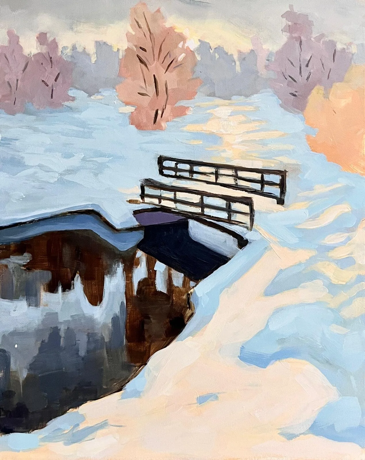 a frosty stroll painting event