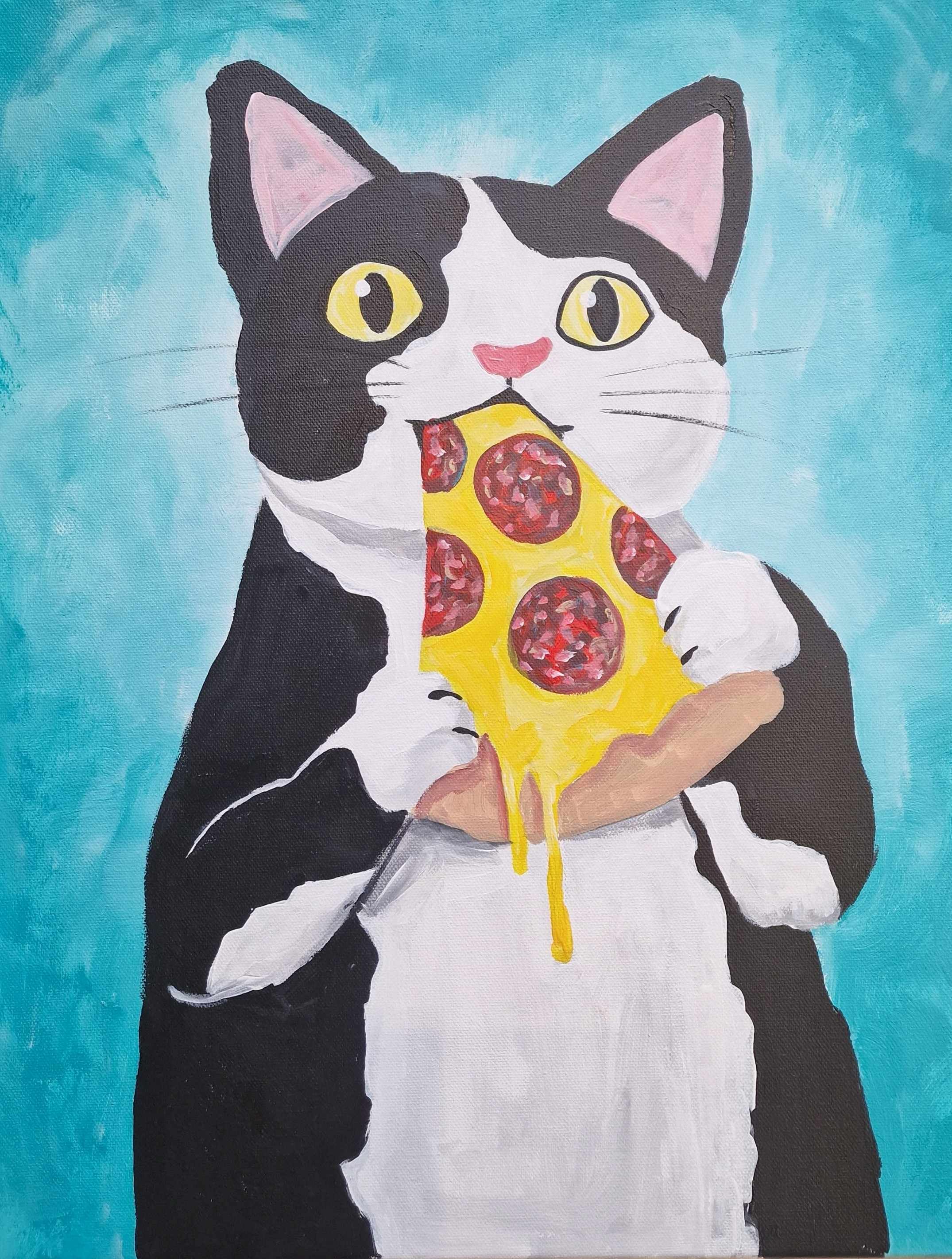 pizza cat painting event