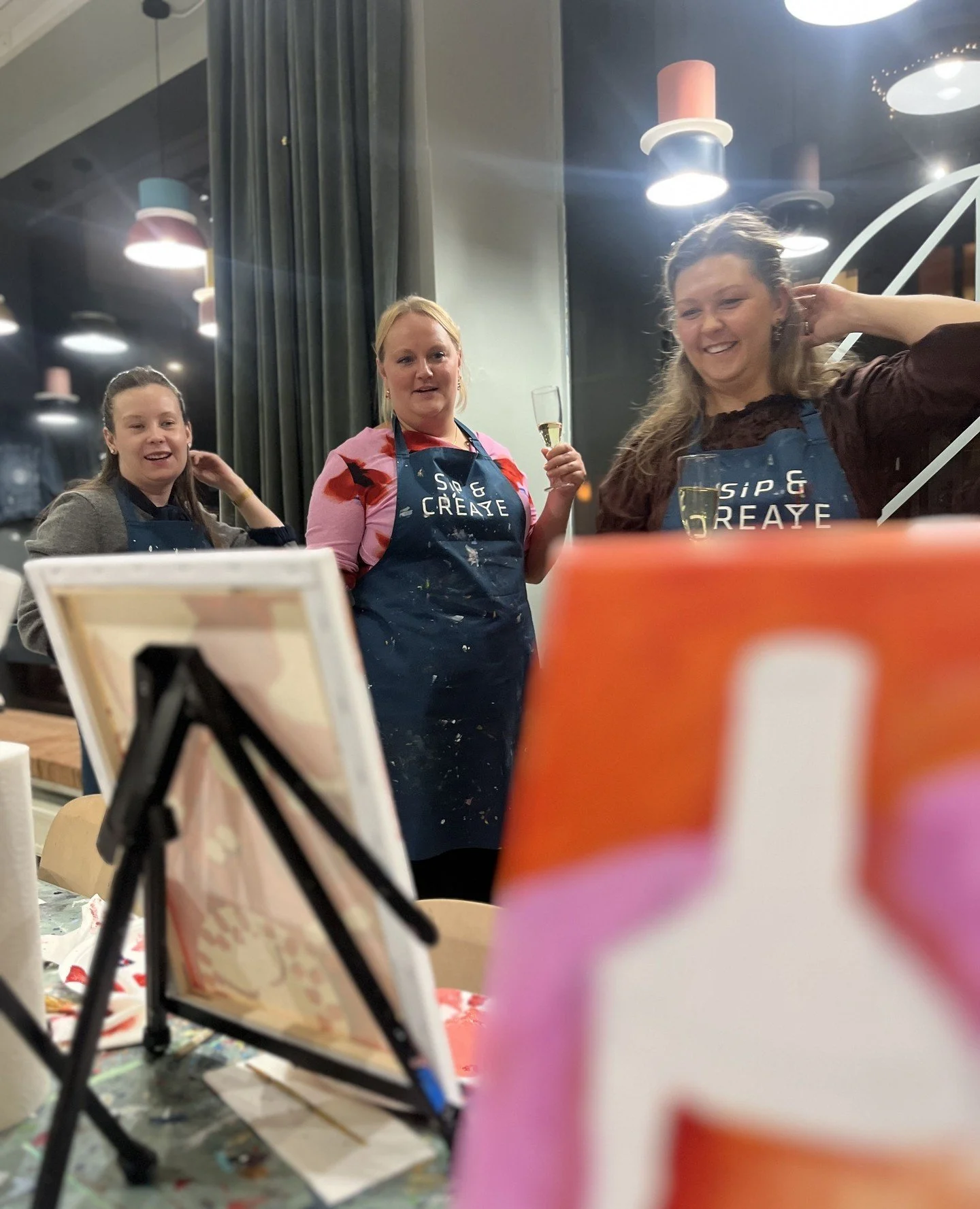 Important part of the process, take a step back, observe and figure out what your next stroke will be! ⁠
⁠
#sipandcreatemalmo #paintingevent #artnight #sipandcreate #painting #sipandpaint #malmoart #artinmalmo #kickoff #teambuilding #paintparty #pain