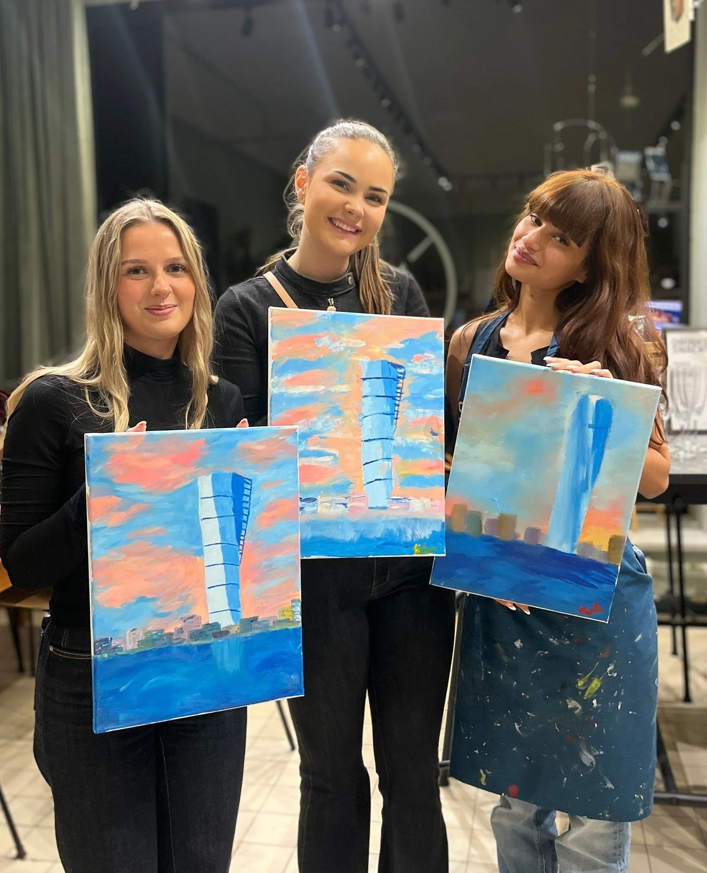 friends + art = epic!⁠
⁠
#sipandcreatemalmo #paintingevent #artnight #sipandcreate #painting #sipandpaint #malmoart #artinmalmo #kickoff #teambuilding #paintparty #paintingparty #artlab #artlab19