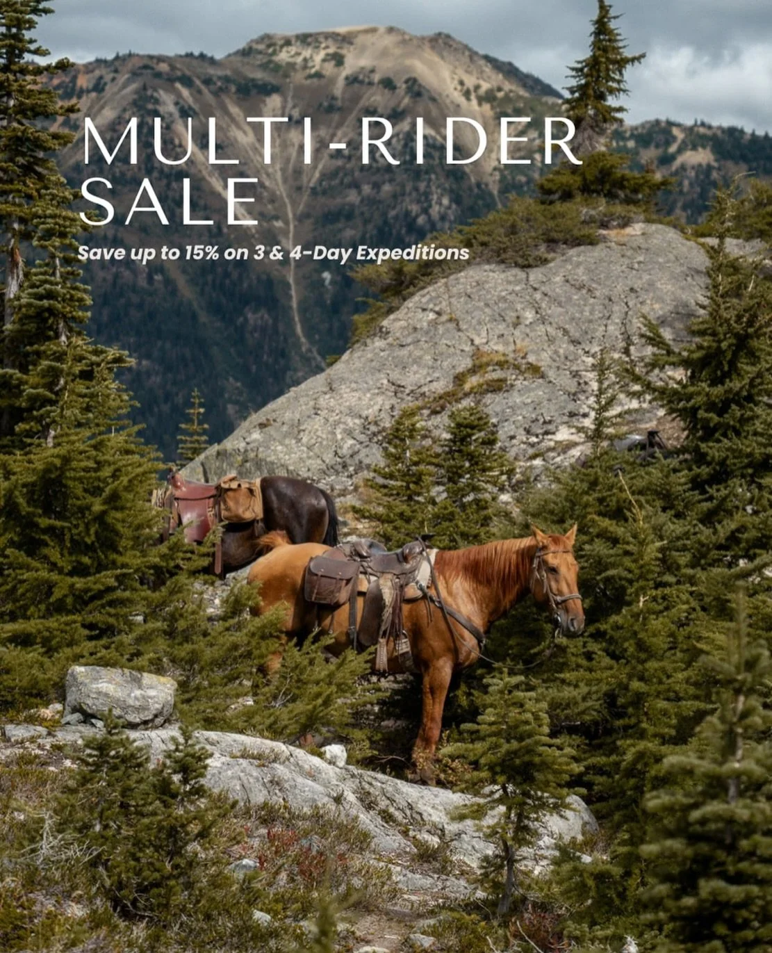 Book your expedition by April 15th to save up to $390 per person!

Escape to the mountains where phones have no connection and the news cycle fades away. Spend your days riding through beautiful backcountry with your best friends, reconnect with natu