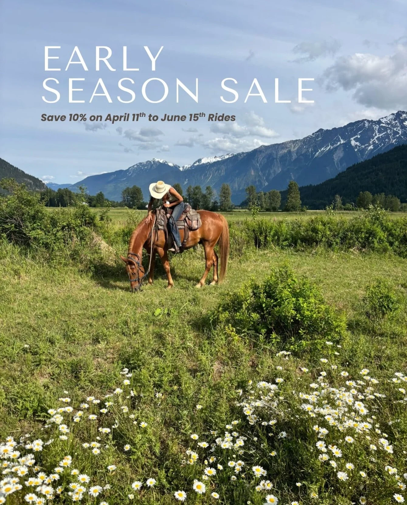 Who says you have to wait until July for Summer adventures? Ours start next month.

Make sure you book in with our Early Season Sale if you want to come for a ride between April 11 and June 15. You&rsquo;ll save 10% by joining us in the Spring when t