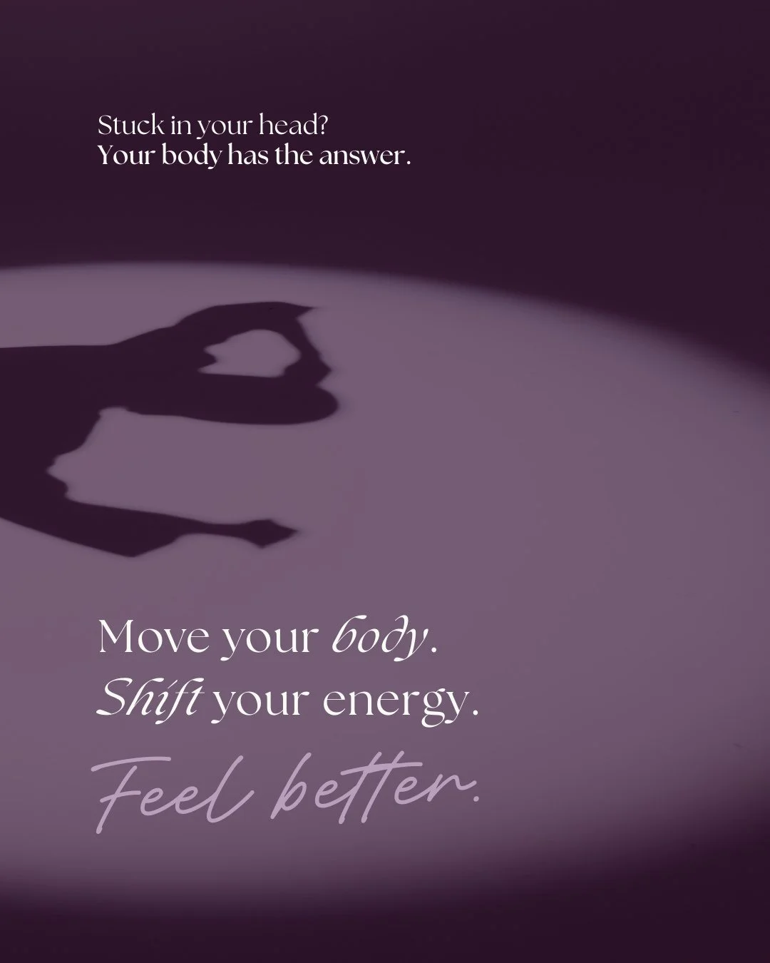 You don&rsquo;t need to fix your feelings &mdash; you can move through them.⁠
⁠
🌀 When you're spiraling and overthinking...⁠
😞 When you're low energy and unmotivated...⁠
💥 When you're stuck in stress or anxiety...⁠
⁠
Try this:⁠
&rarr; Put on a son