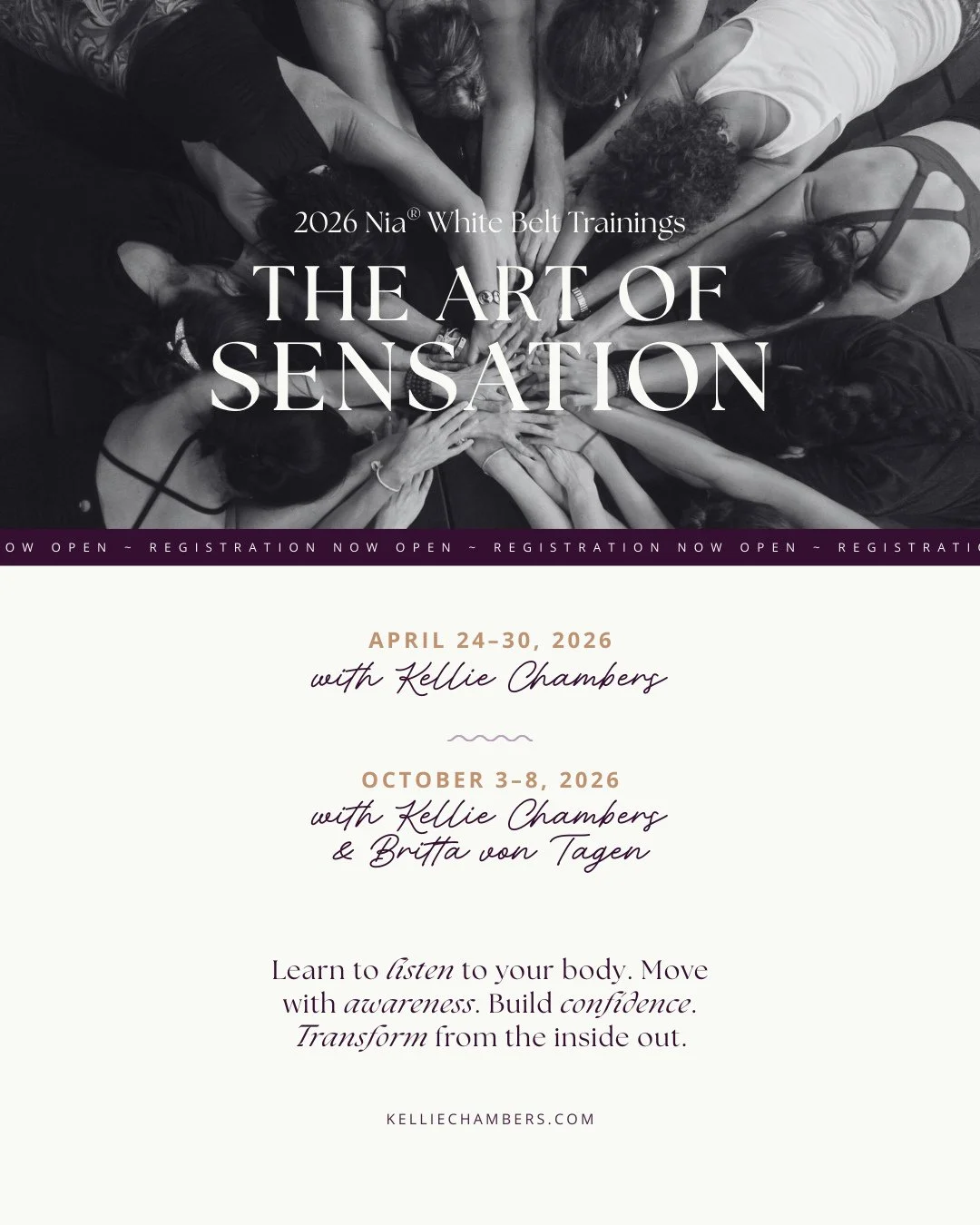 Sensation changes everything.⁠
⁠
White Belt is where everything begins.⁠
You stop overriding your body.⁠
You start trusting it.⁠
⁠
Register now and give yourself the gift of embodied confidence, clarity, and connection. Link in bio.