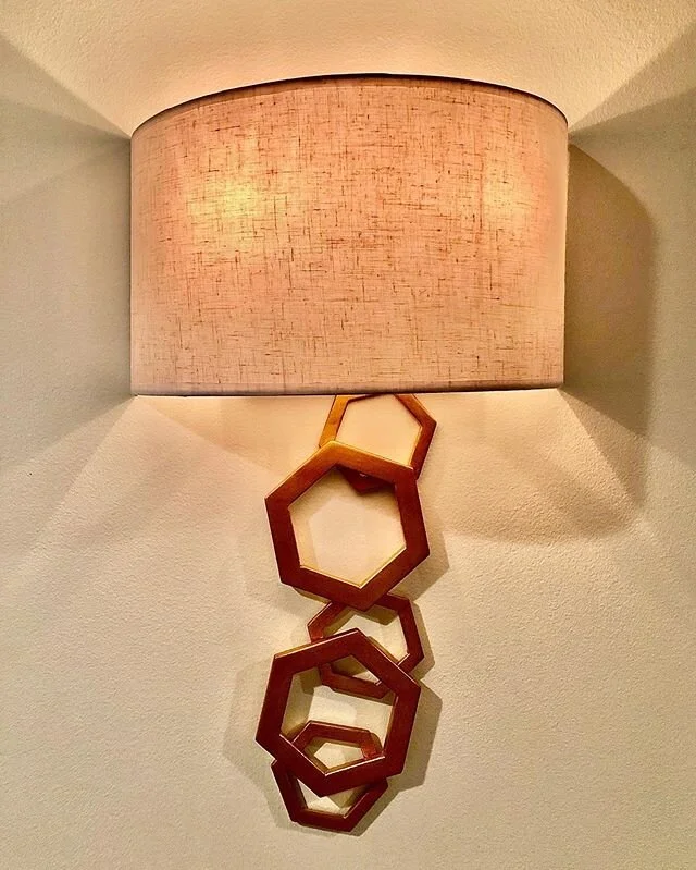 Meet my new contemporary sconces that finish a traditional vignette with my grandmother&rsquo;s antique desk and bustle back chairs. 👋

#stayathome #DIY #refreshyourspace
#reupholstered #upcycled #recyclestyle #chairlove #chairrestoration #ihavethis