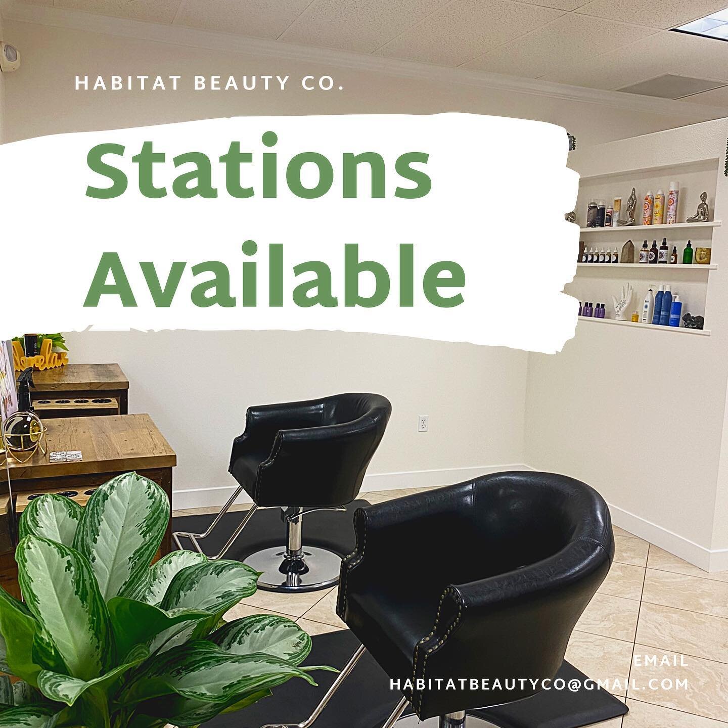 If you are looking to work in a space dedicated to supporting its stylist their guest and the community , DM or email me to set up a time we can chat about what Habitat Beauty Co. is all about! 
Habitatbeautyco@gmail.com &bull;&bull;&bull;&bull;&bull