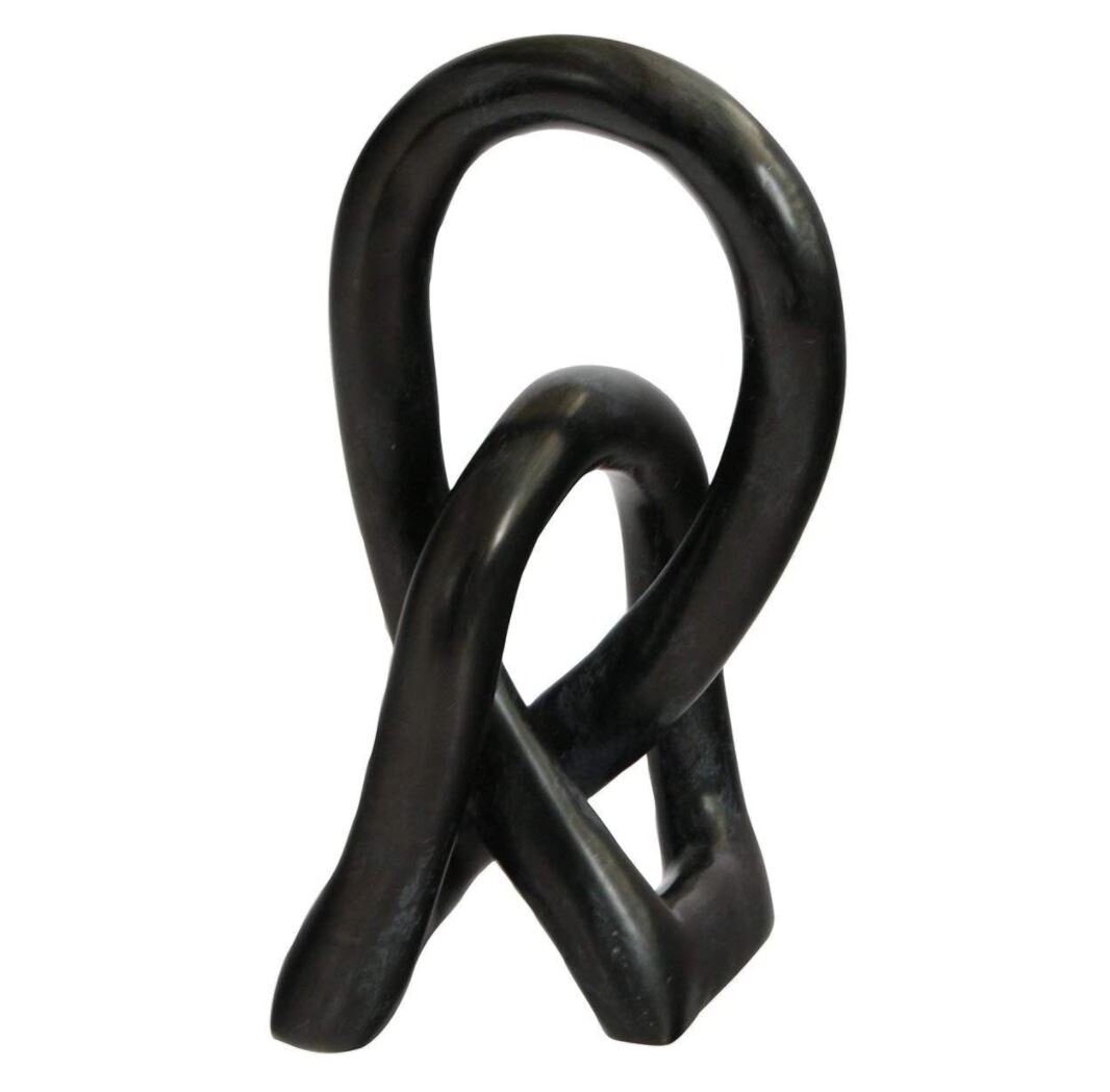 fall mantle decor - black soapstone infinity eternity abstract sculpture