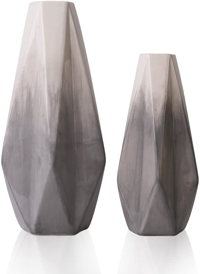 Amazon Neutral Decor - abstract gray geometric vase
