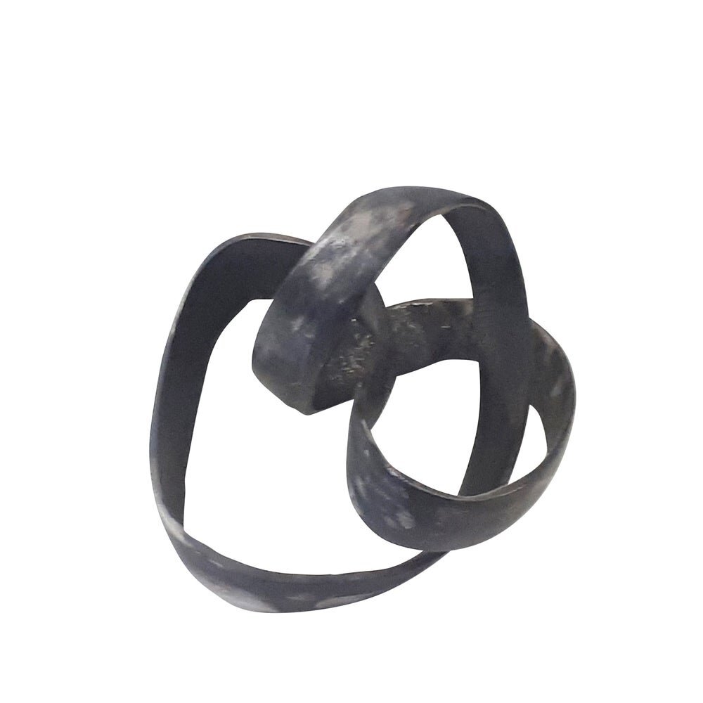 Overstock modern decor - contemporary metal aluminum black infinity knot sculpture