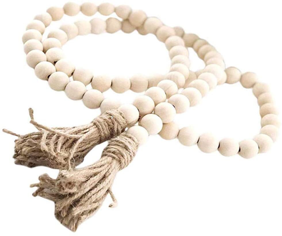 natural wood beads garland tassel home decor (Copy)