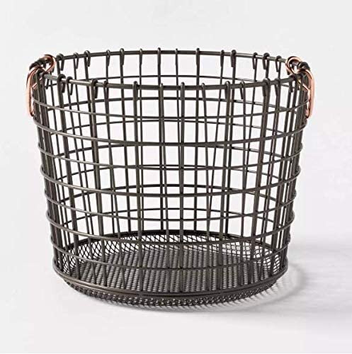 Amazon home decor - vintage metal wire basket galvanized milk crate copper handles