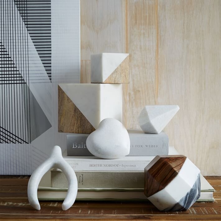 Marble &amp; Wood Geometric Objects, West Elm