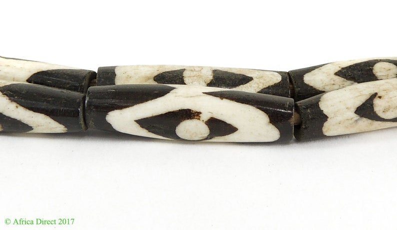 African Mudcloth Batik Bone Beads, Etsy