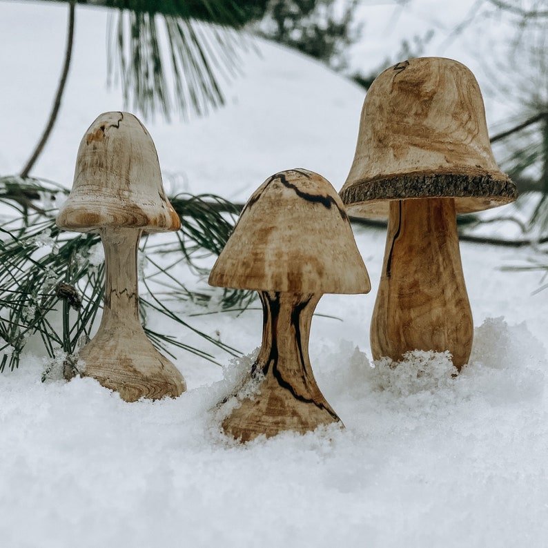 Wood Mushrooms, Etsy