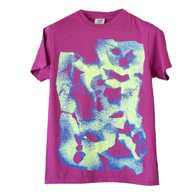 Plutonic Circus Shirt  Neon Lime/ Blue on BOYSENBERRY Medium
