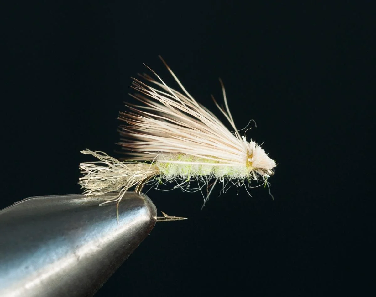 Hunkered down tying Fly Patterns of Yellowstone