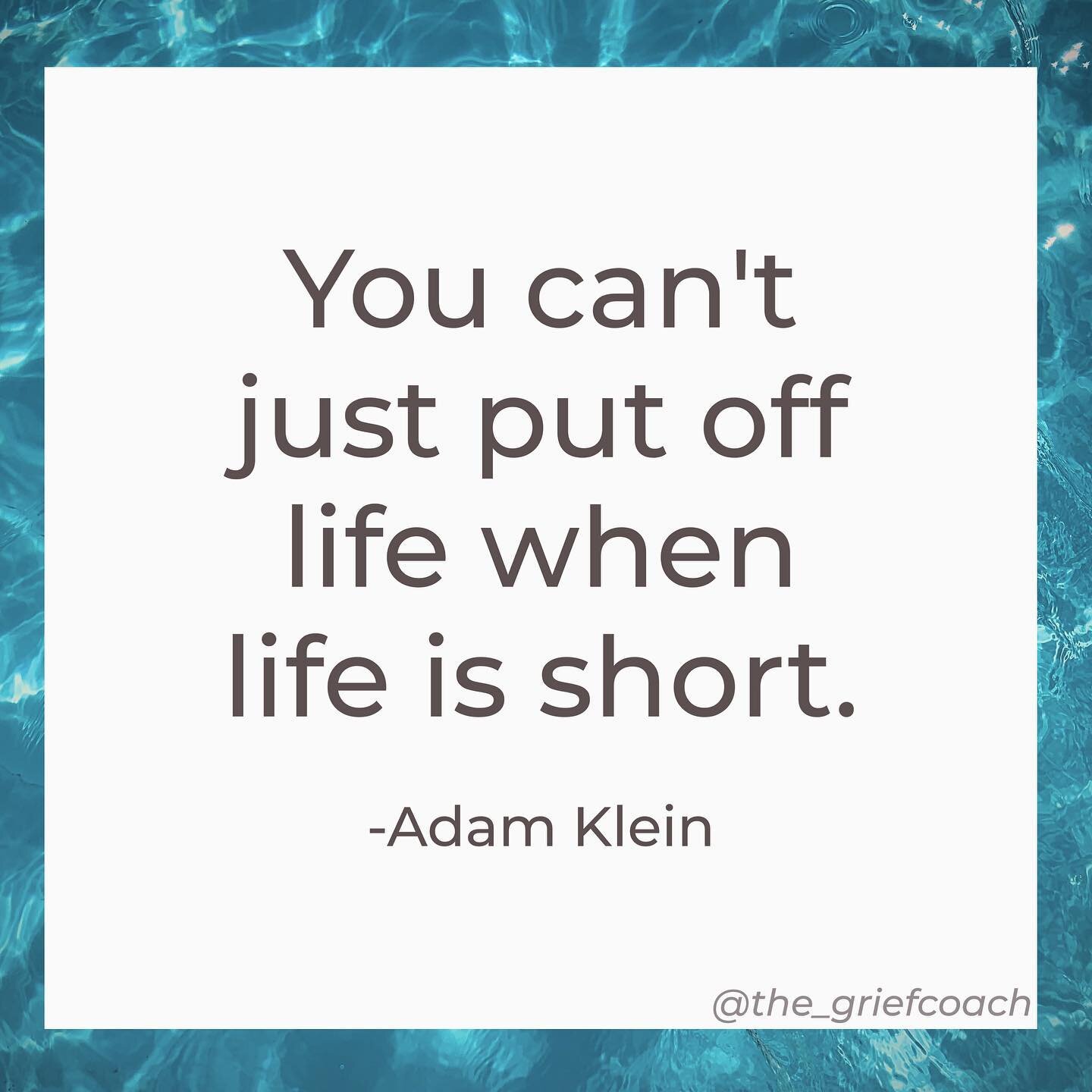 I loved this advice from @survivoradam - something I&rsquo;ve spoken to so many grievers about is that many of us have realized the fragility of life. Go after your dreams, say what you feel, and spend your time wisely. 🤍