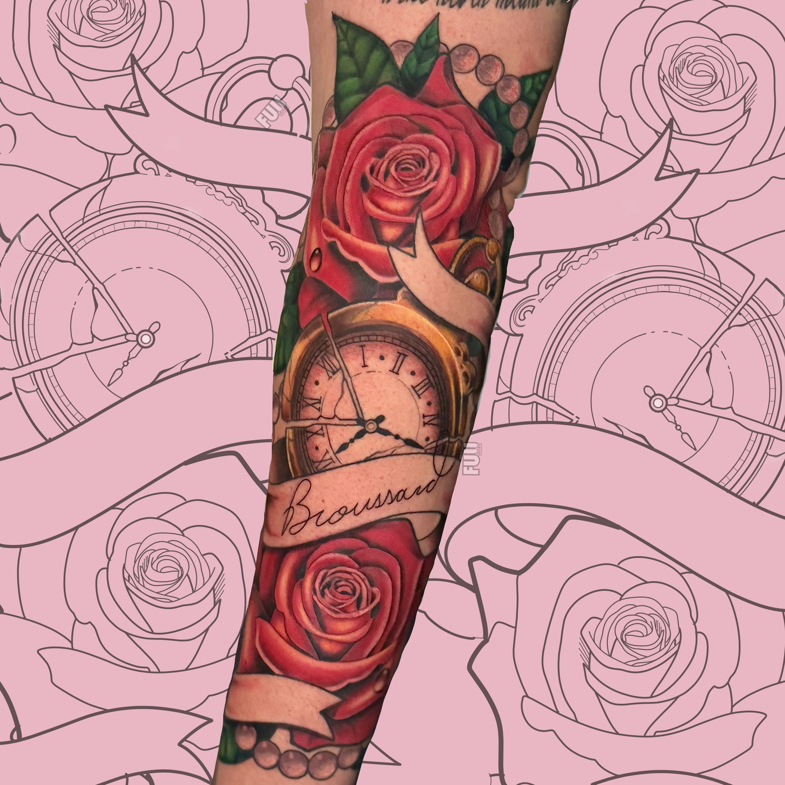 2026 - Custom, Color Realism Roses & Clock