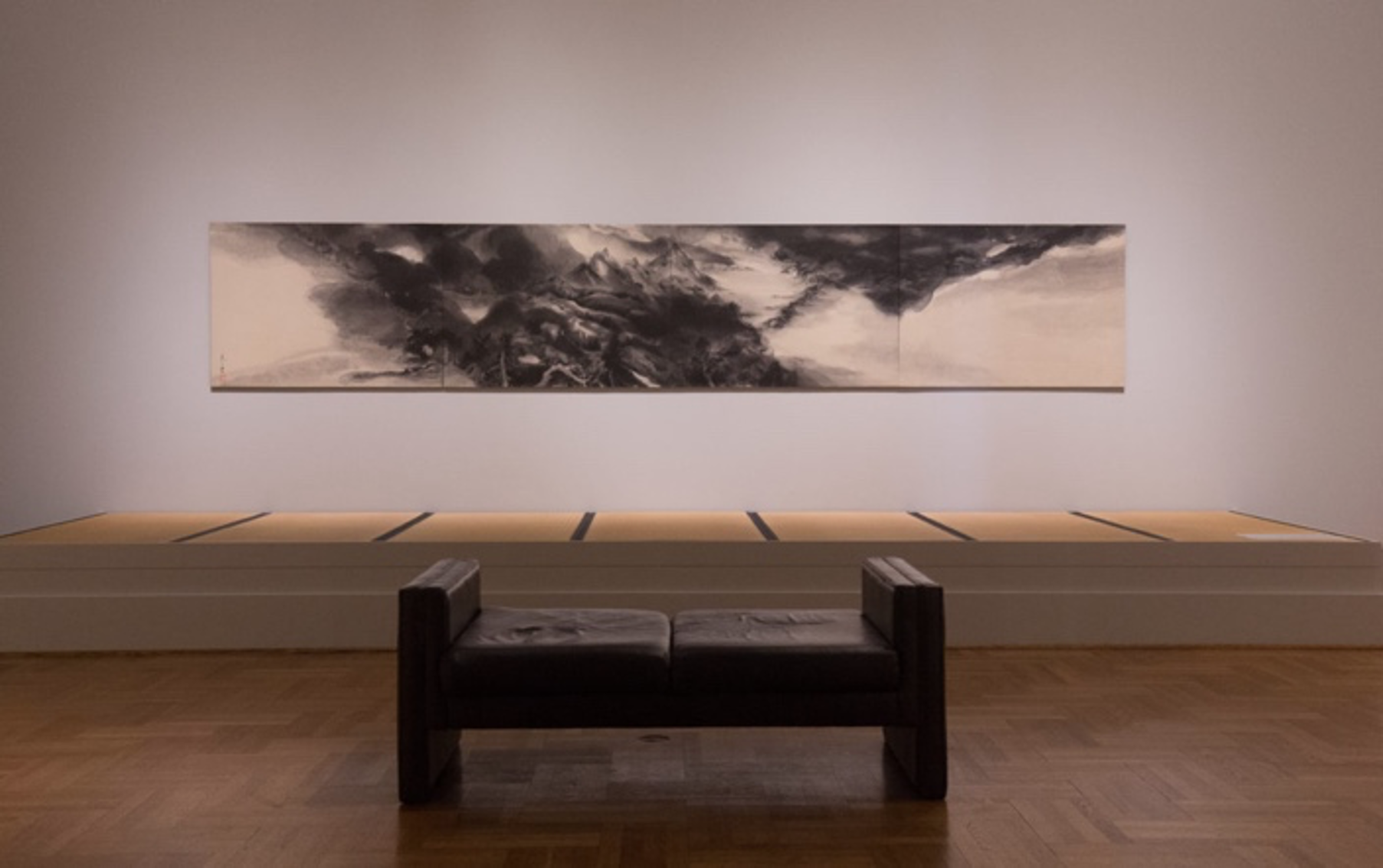 photograph of east asian art in a gallery