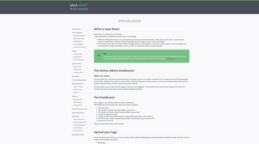 Step by Step Help for Gala Assist