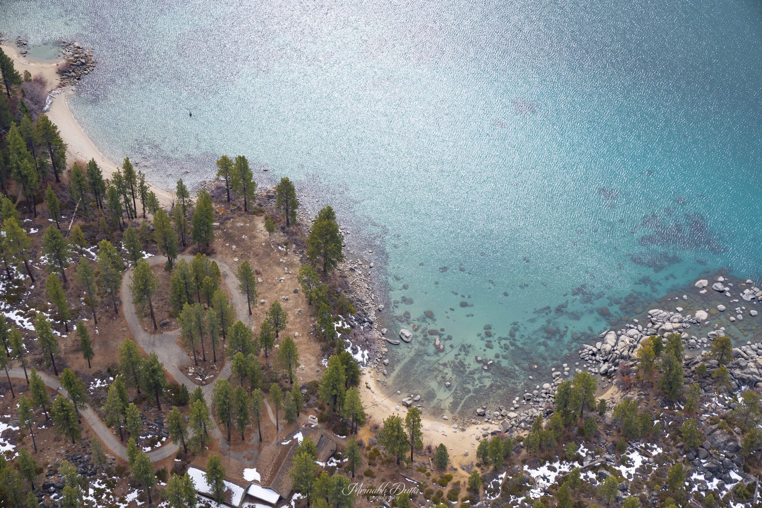Sun on the underwater rocks