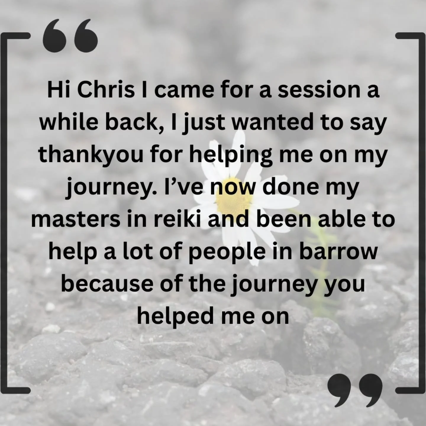 🥰How wonderful to receive this message this evening. I am so touched and over the moon that Travis got so much for our reiki session and indepth chat afterwards .🥰

The daisy in the background is the image for my positive psychology for happiness w