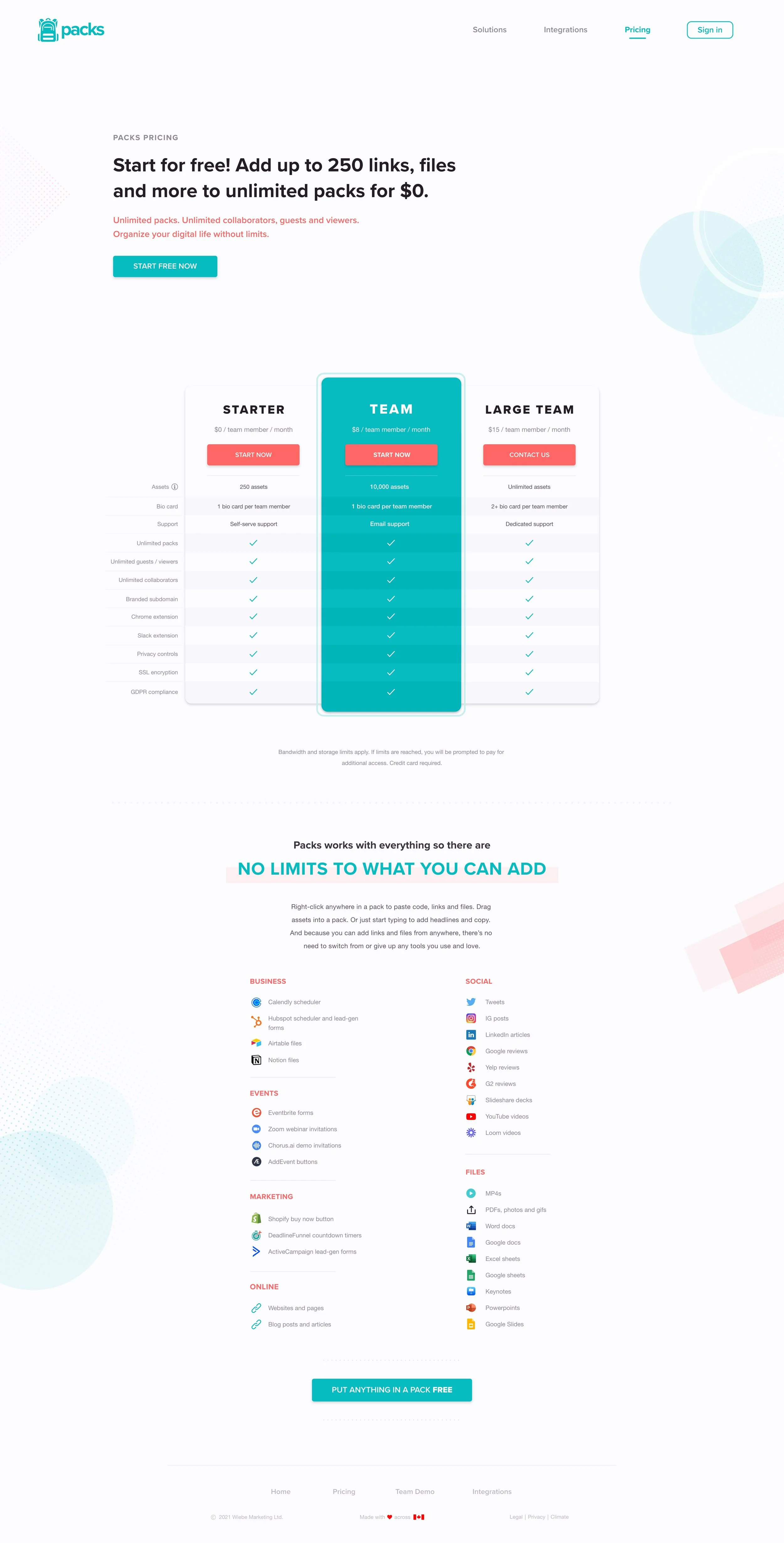 Pricing Page
