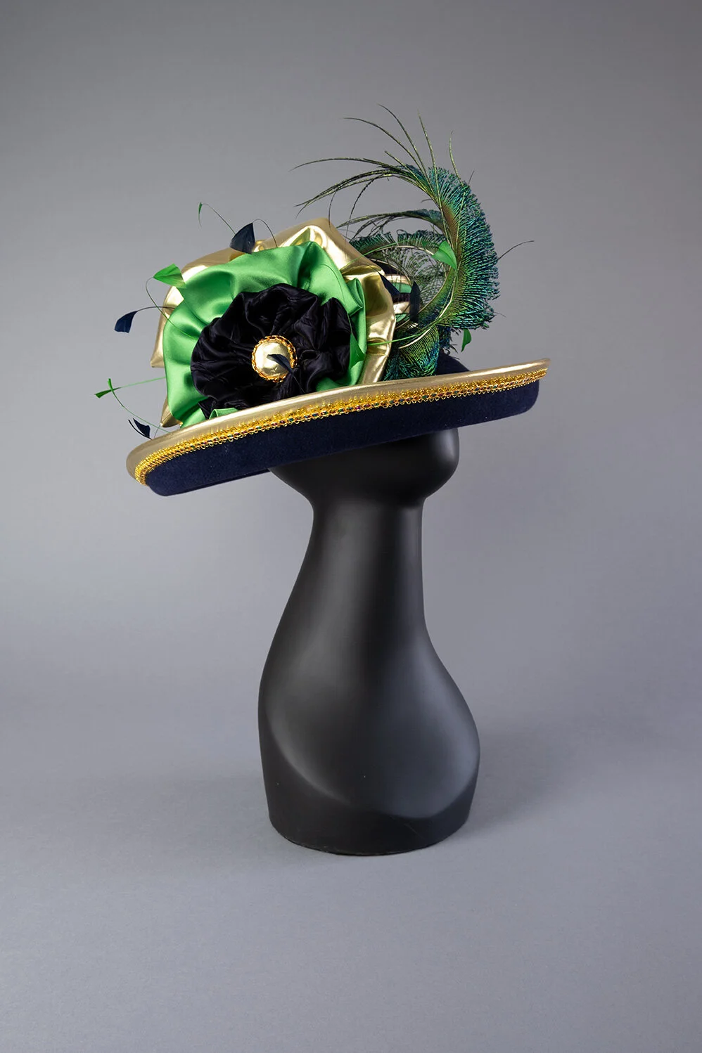 Navy Velour Upturned Brim — Alida display picture 1