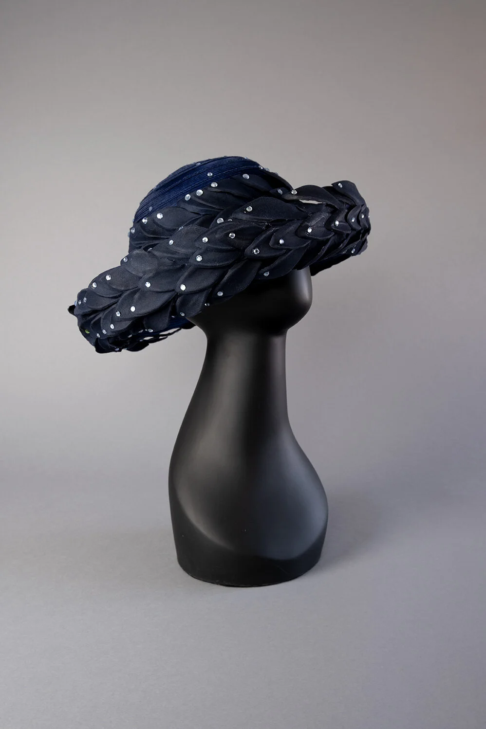 Navy Blue Horsehair Hat — Alida display picture 1