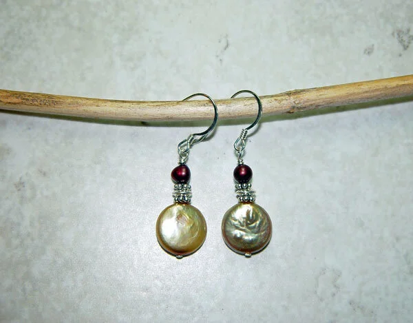 Pearl Disk Beaded Earrings