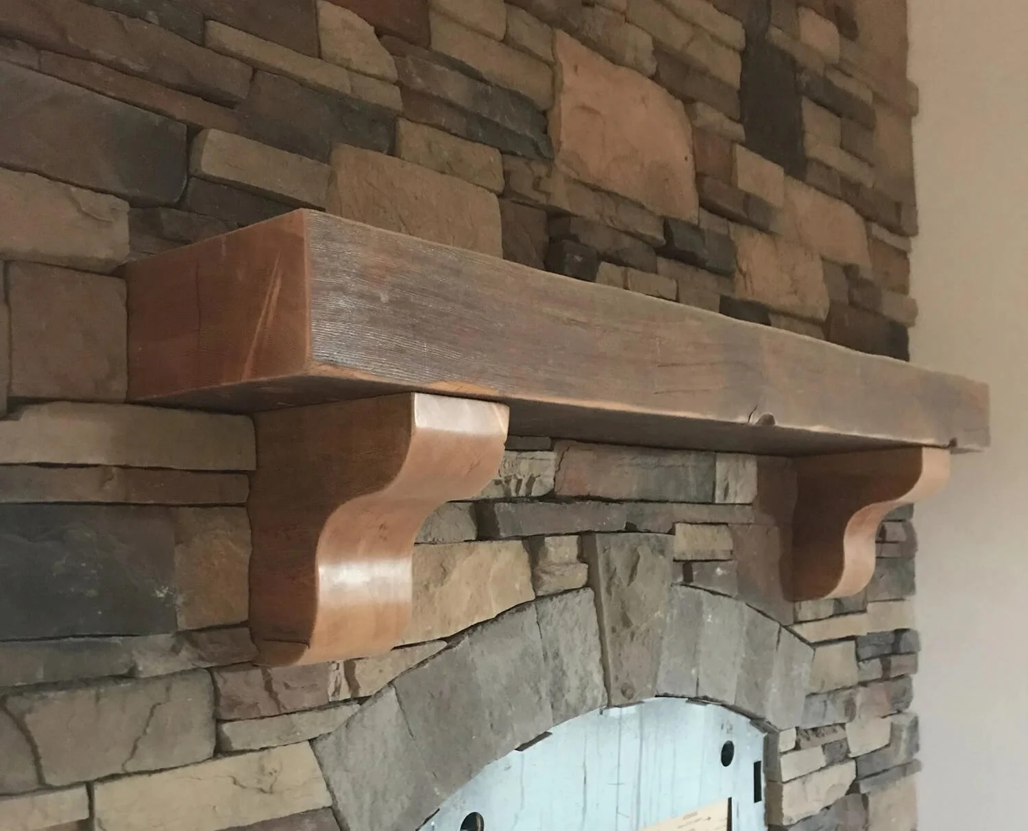 Custom fireplace mantel built by Frank Garrett