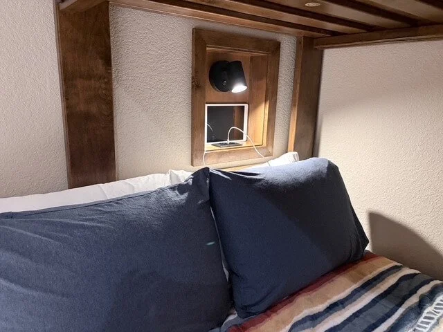 Wall niche with light and power outline