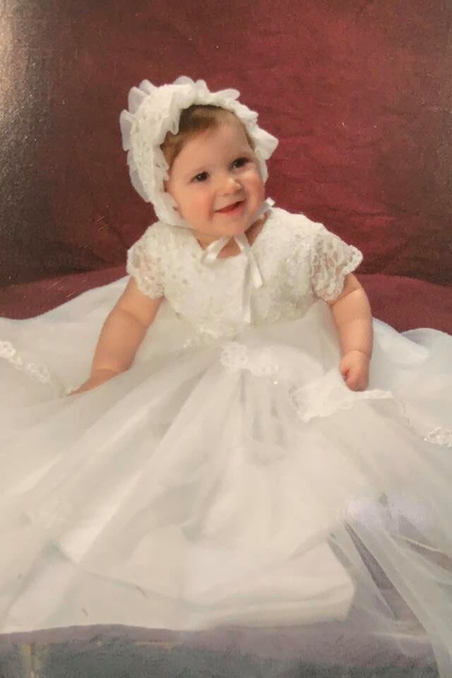 Christening or baptism gown in white organdie - Nayfer