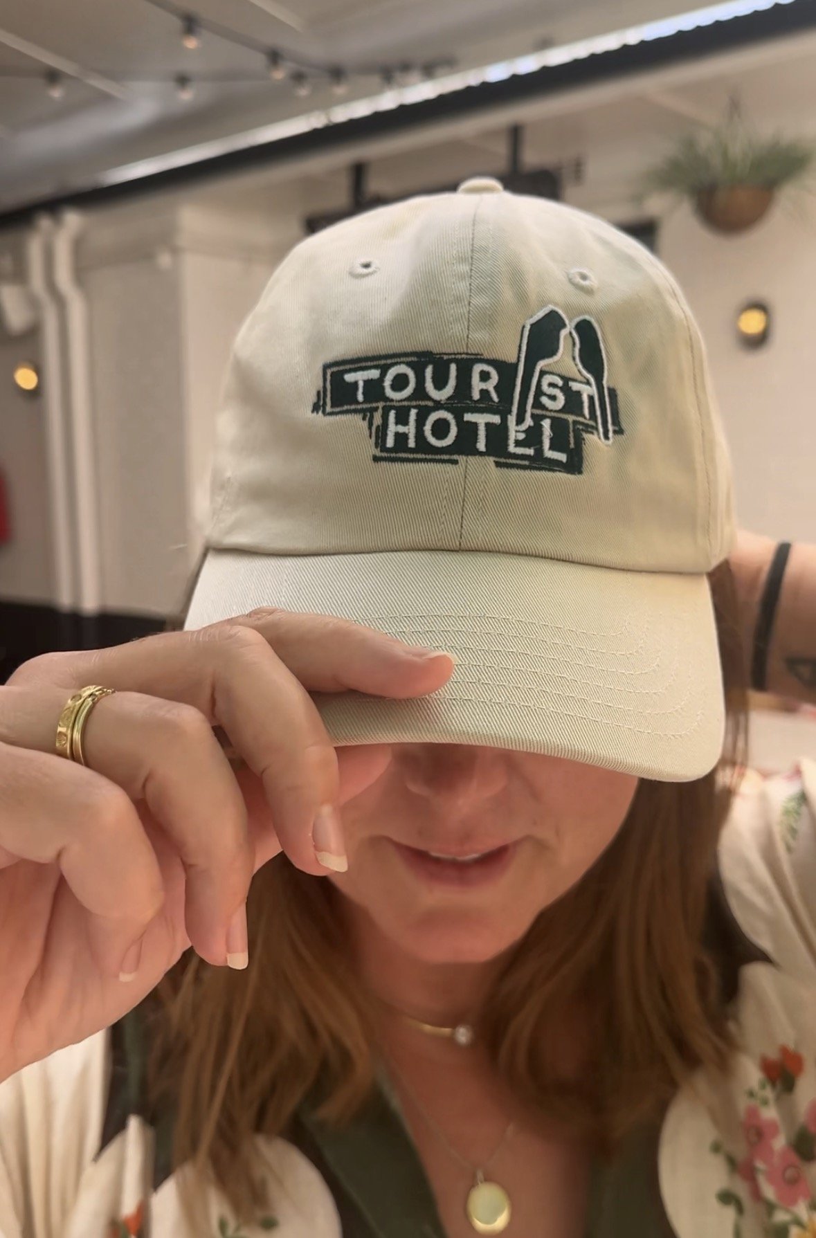 Stone hat green embroidered birds AJ.jpeg