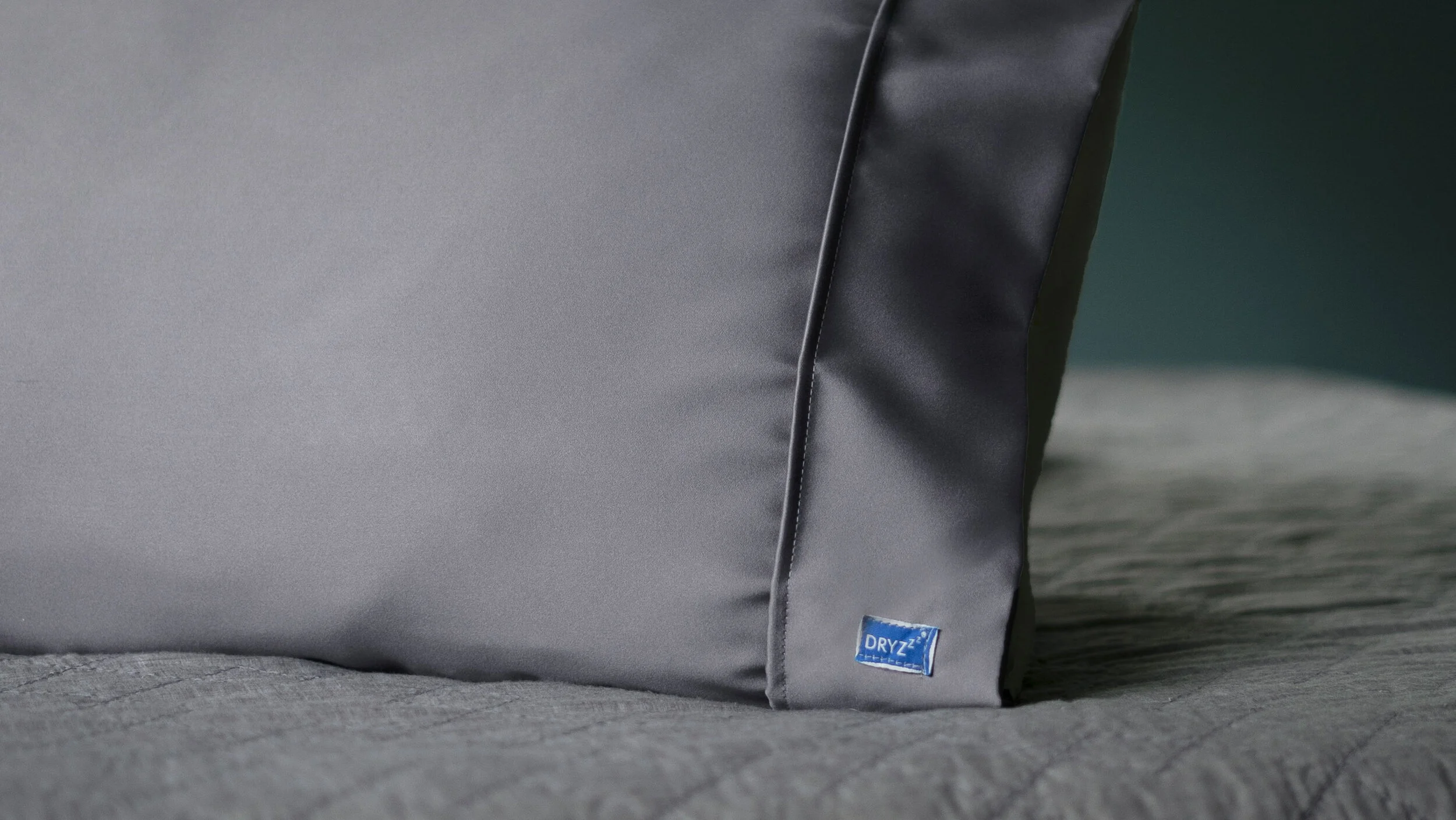 Solid Gray Dual Purpose Pillowcase for Wet Hair — DryZzz