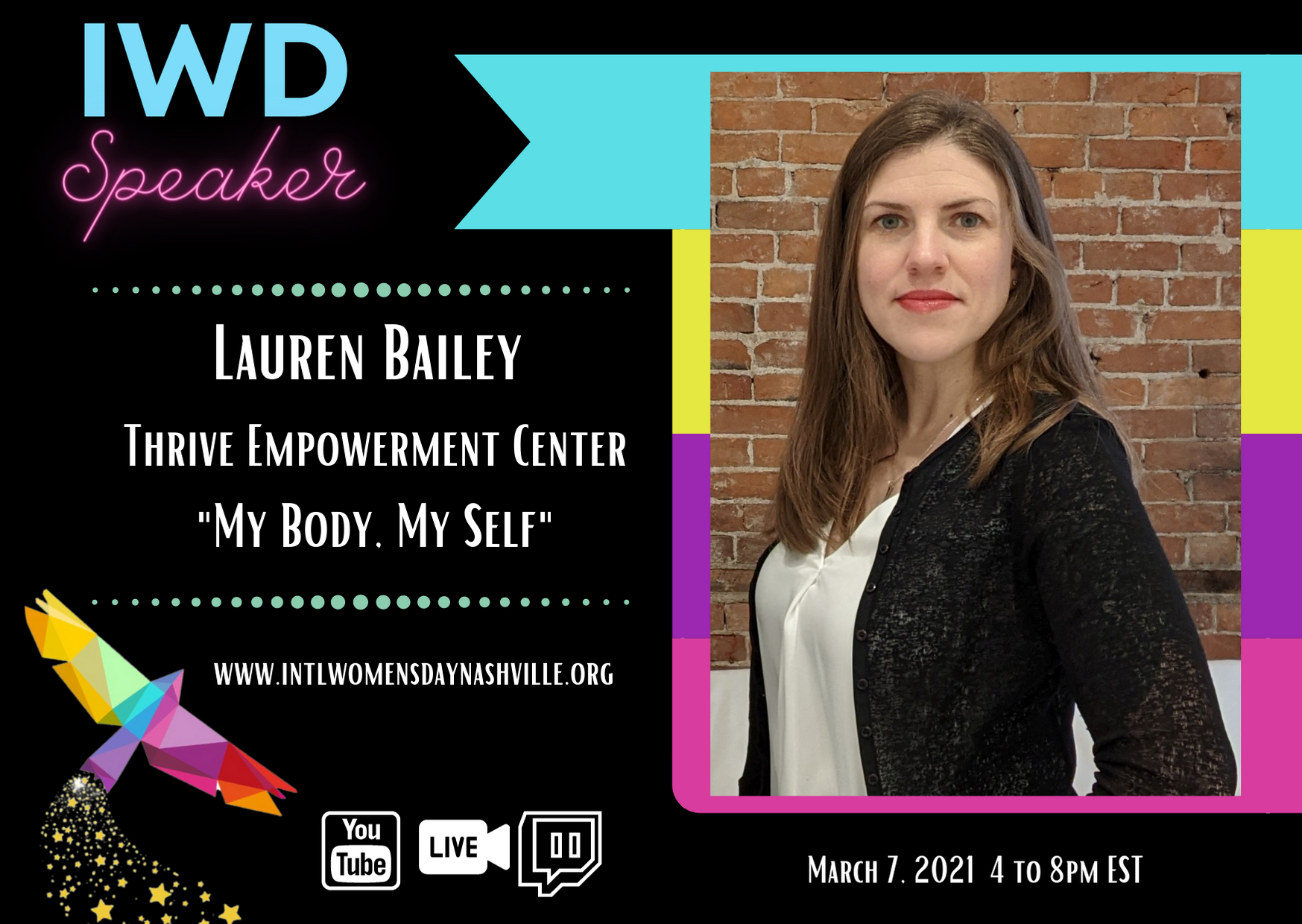 The following is the text of Lauren’s 2021 International Women’s Day talk.