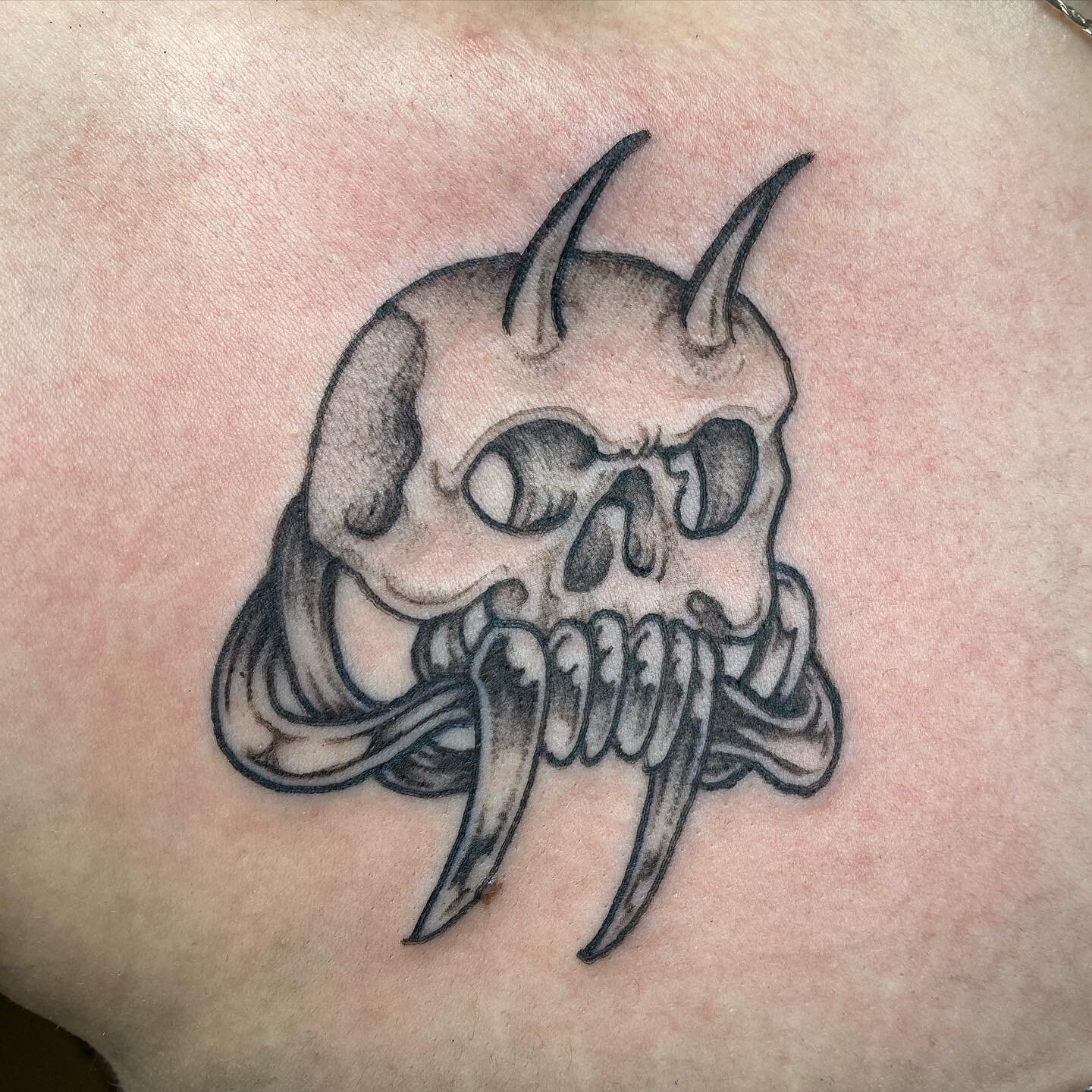 @tachetattoos  did this little banger back at the skindustry convention ☠️ 

Email or call the shop yo book an appointment 
flyingdutchmantattoos635@gmail.com 
484-373-4457