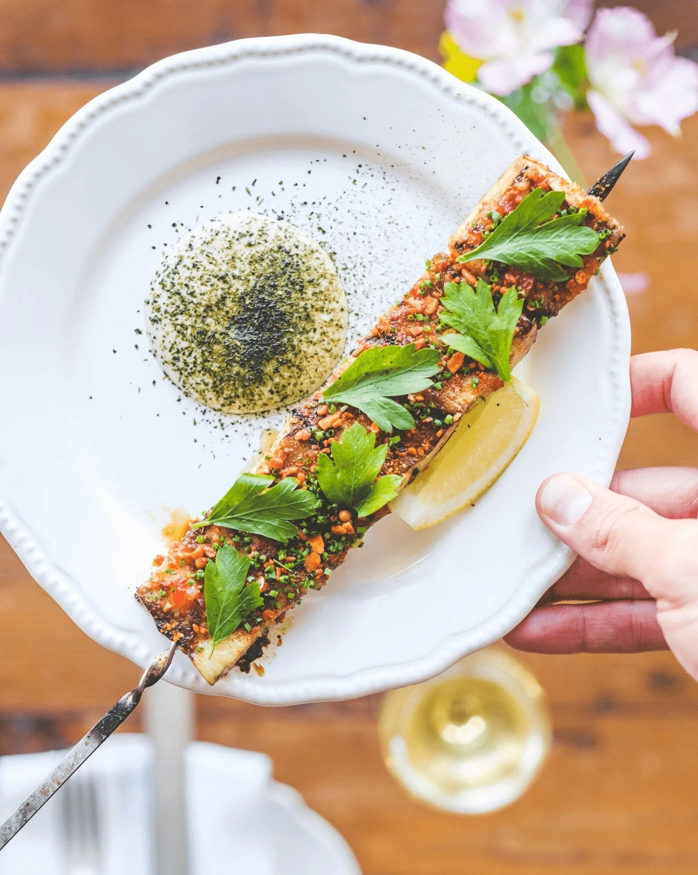 Some of our March favorites so far...

🍄 Our grilled trumpet mushrooms with fermented chili honey, suya &amp; seaweed egg emulsion &ndash; and our dry-aged ham with skordalia, burnt radish, lavash &amp; all the accompaniments 🍴 

Didn't know what a