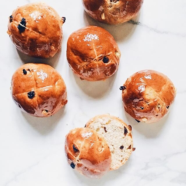 Even if you are celebrating Easter weekend solo, you can still make yourself a sweet treat! Make a batch of hot cross buns. Share the extras with neighbours or split them open like hamburger buns and freeze them for future breakfasts. These are great