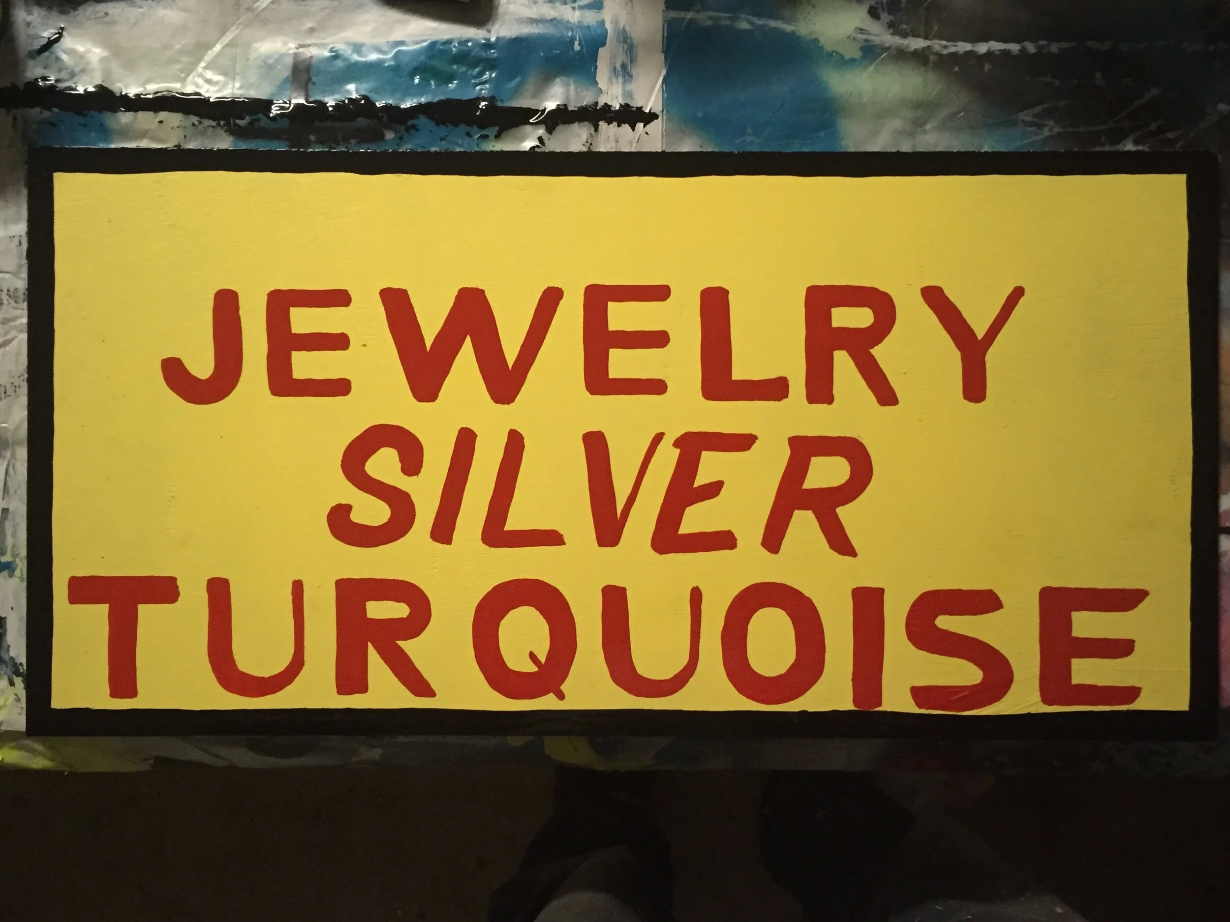 JEWELRY SILVER TURQUOISE Sign Painting by Jaque Fragua