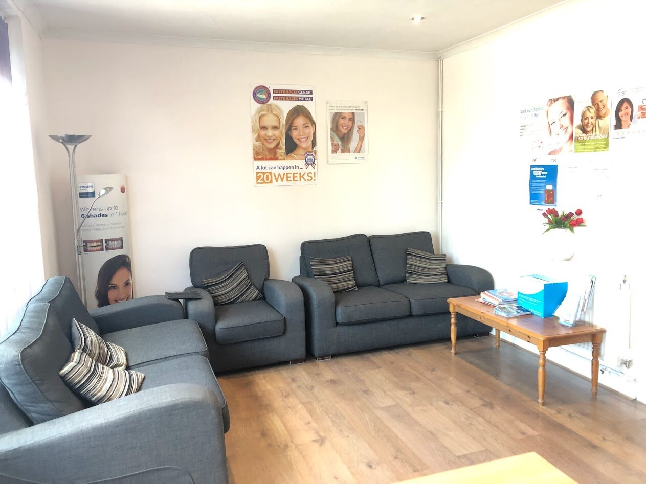 comfortable waiting room with refreshments and WIFI