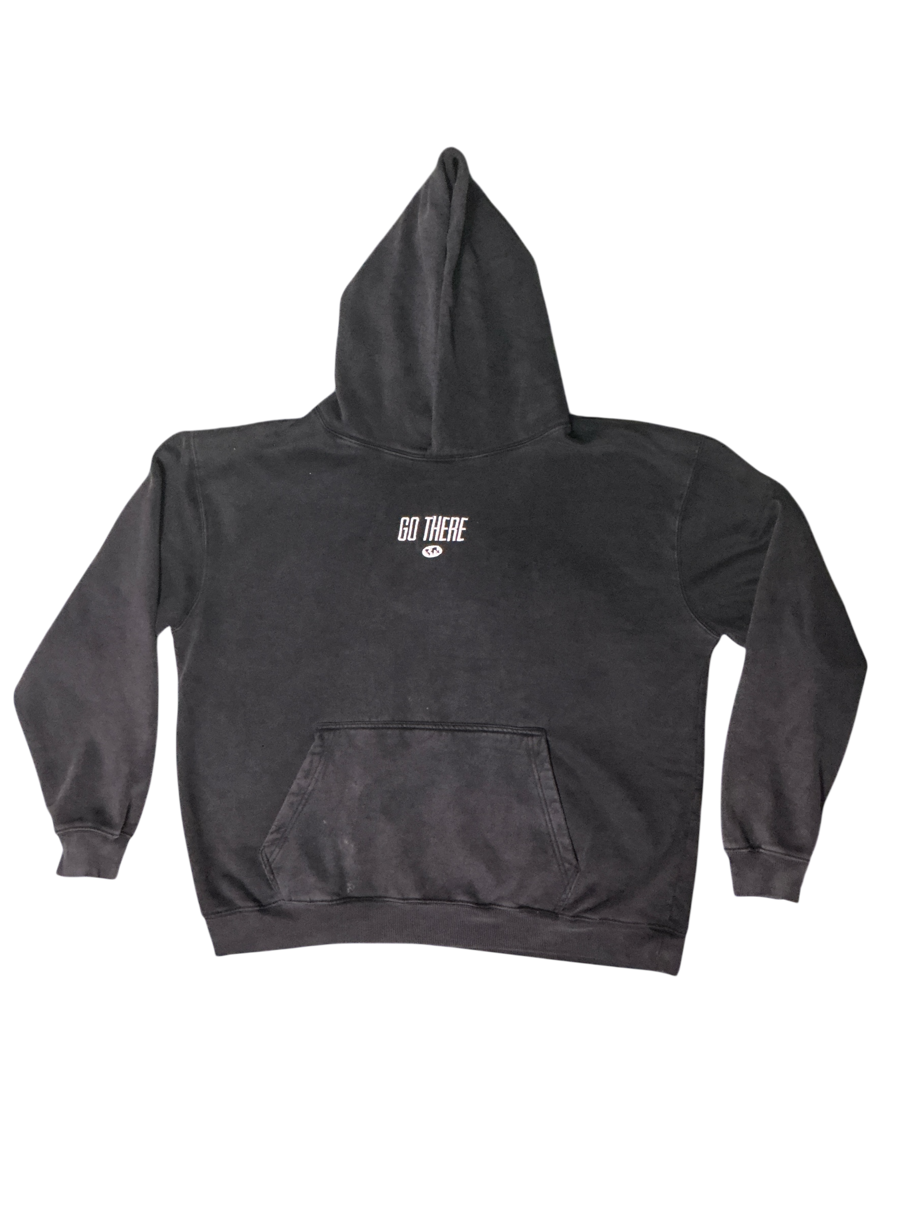 "Go There" Soft Heavyweight Hoodie-Washed Black