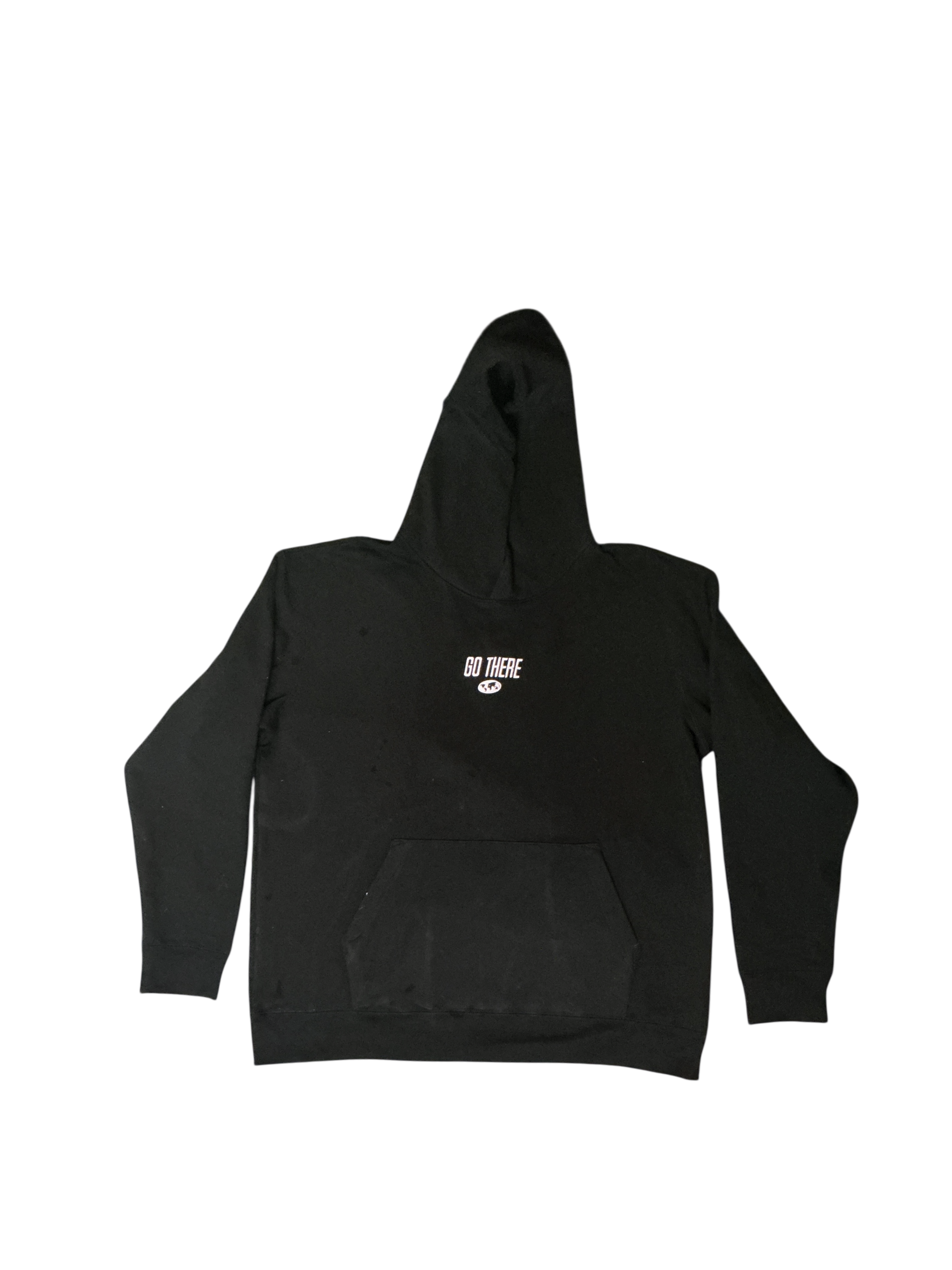 'Go There' Heavyweight Embroidered Hoodie-Black