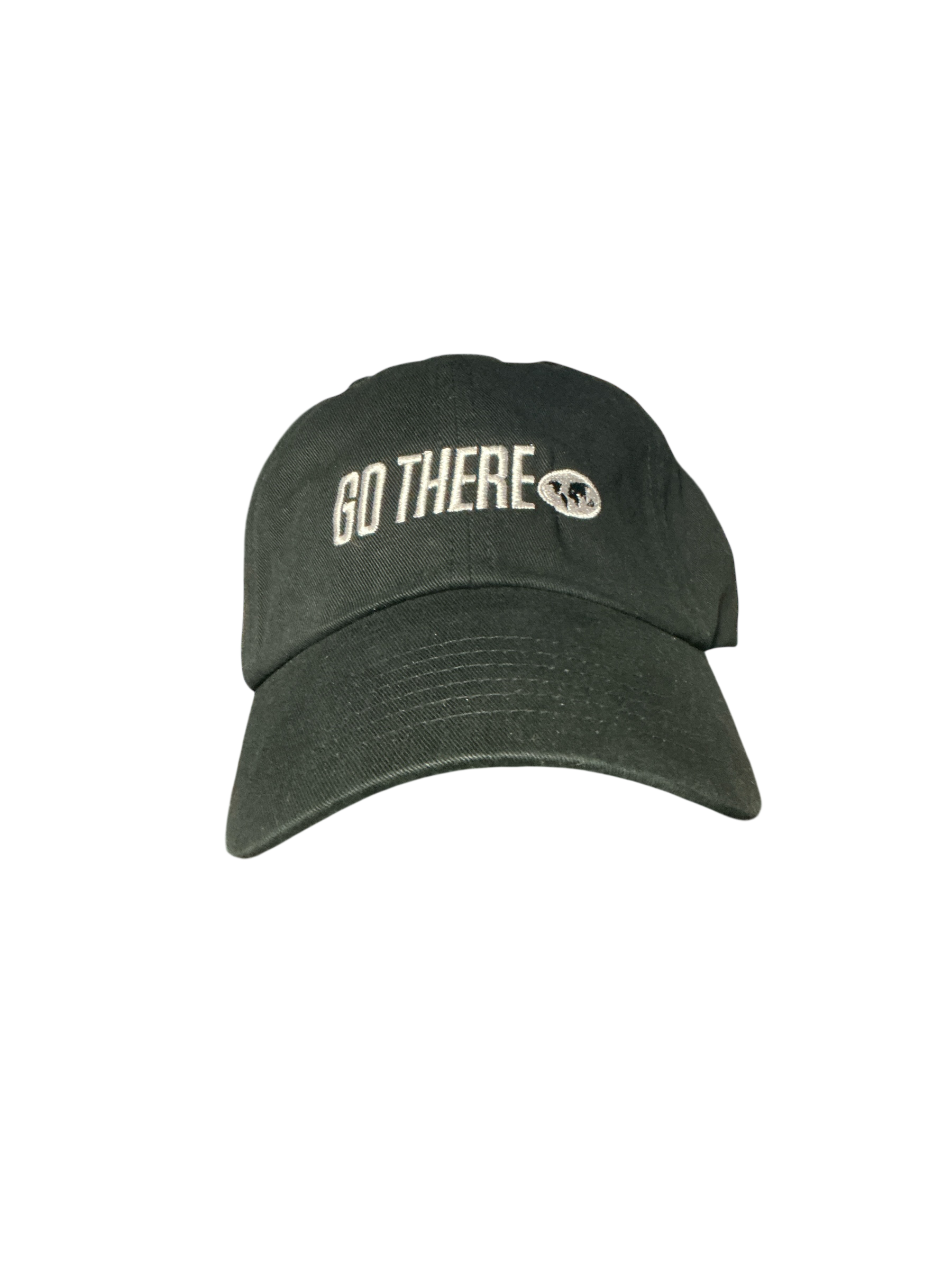 GO THERE Embroidered Cotton Cap-Black