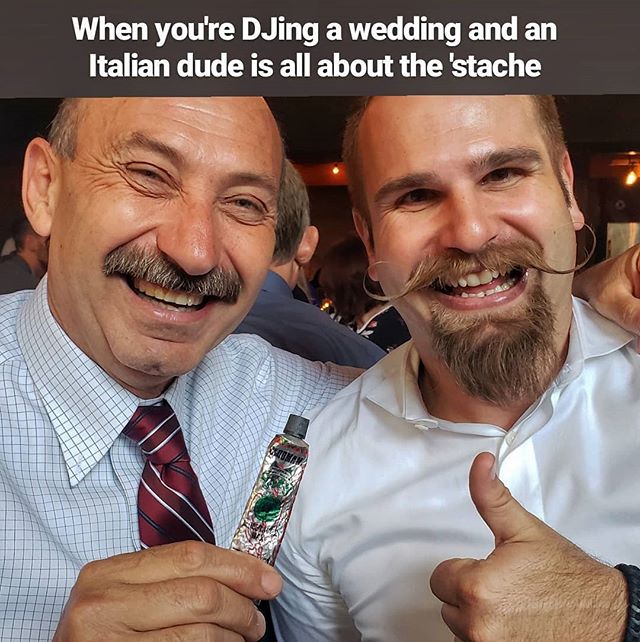 This! At a wedding right now and someone's envious 🤣👍🏻 #mustachedj #weddingdj #mustachemodel #sandiego #luceloftwedding