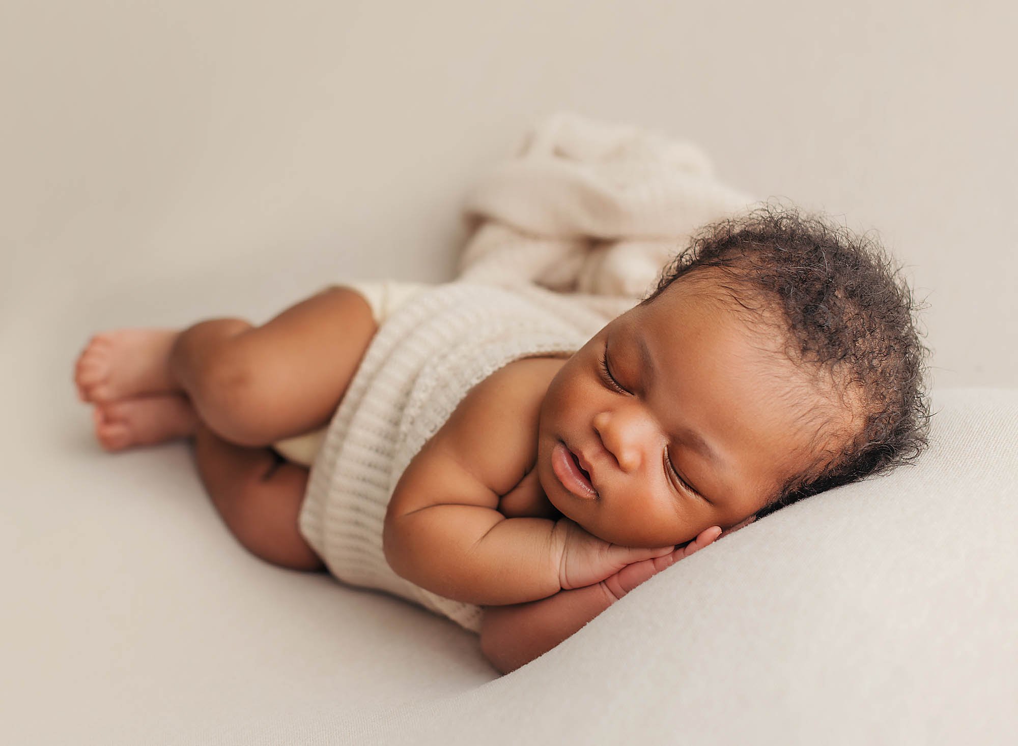 cute baby side laying