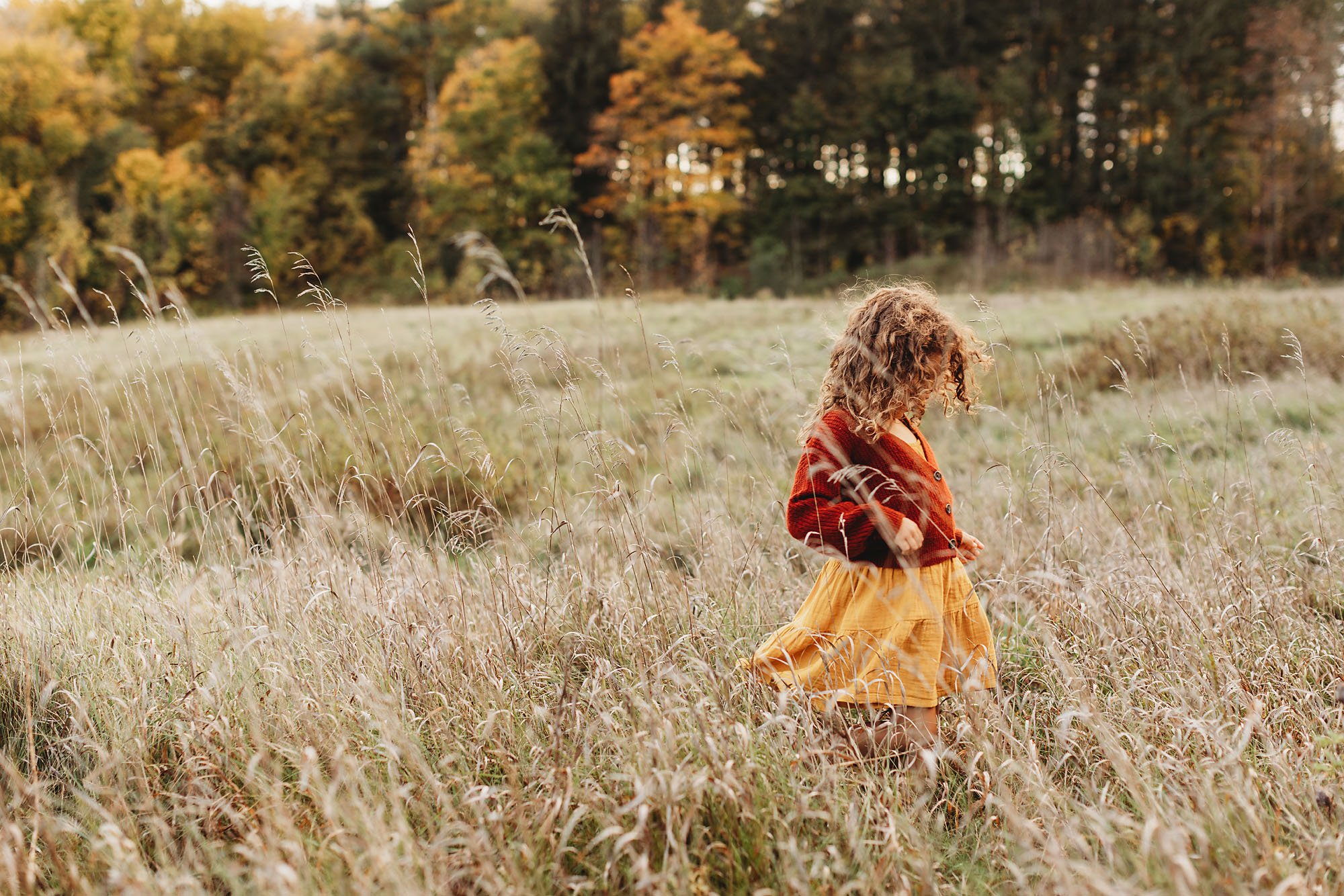 little girl in field