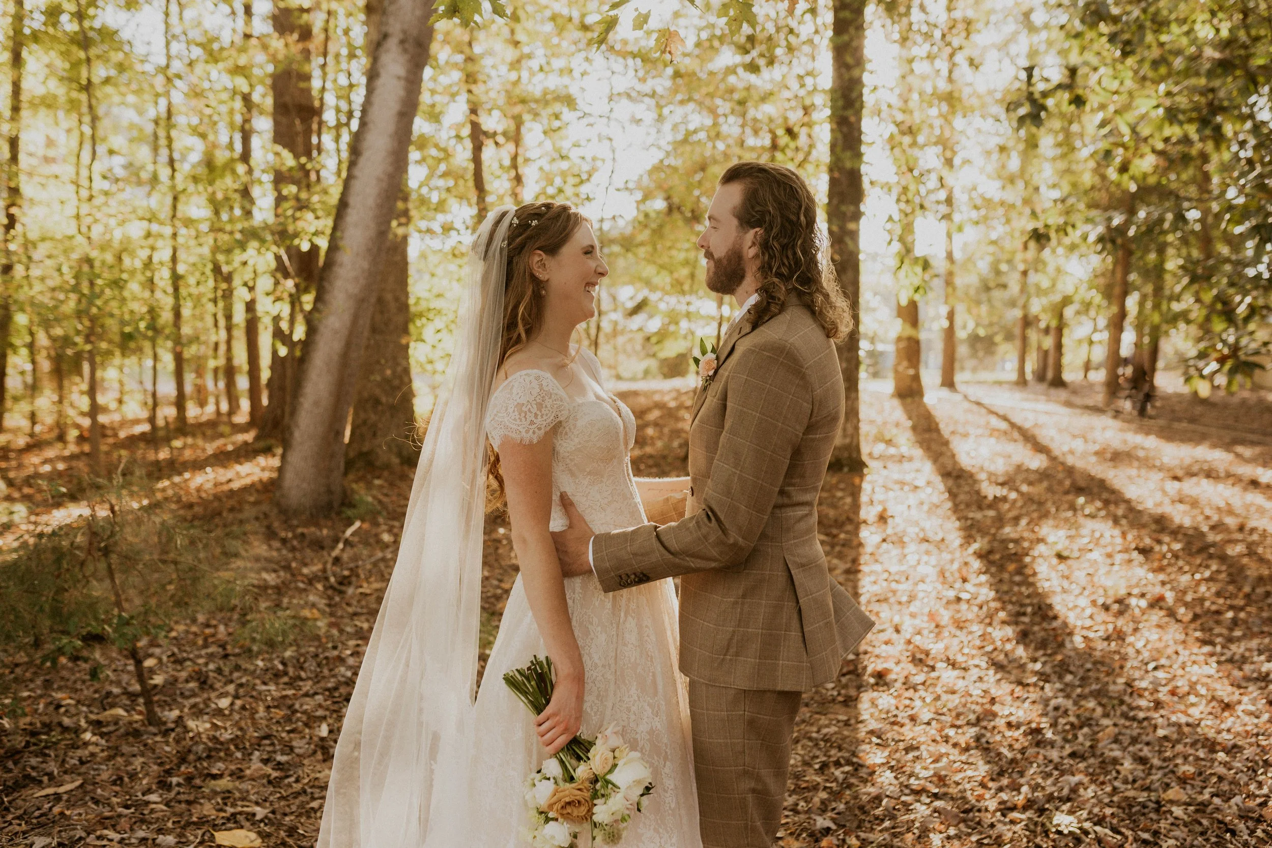 Bride and groom portraits at The Little Herb House wedding in Raleigh, NC