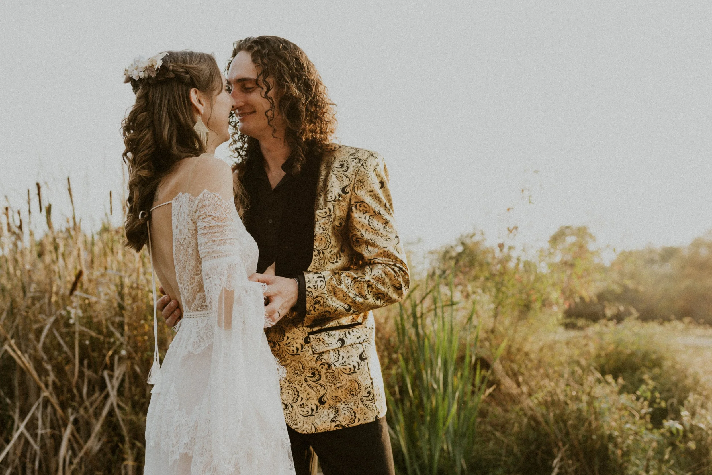 Amanda and Logan share a private moment before their wedding in Asheville, NC